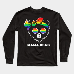 Pride Month Mama Bear LGBT  Flag Proud Long Sleeve T-Shirt